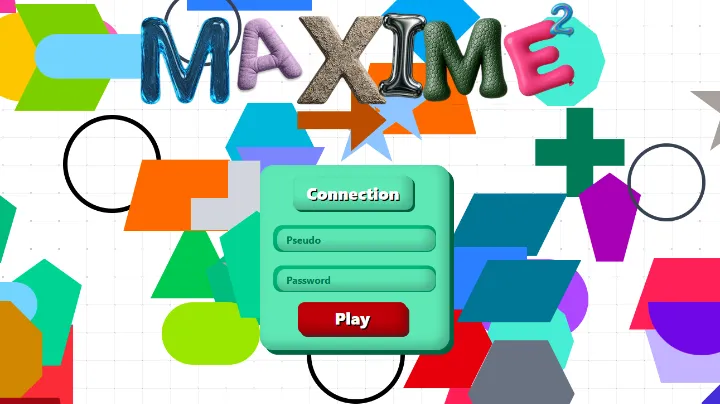 Page login du jeux Maxime²